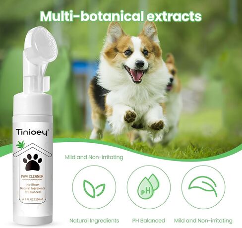Foaming Paw Cleaner for Dogs and Cats (6.8 oz) | No-Rinse Dandelion Cleanser with Brush and Absorbent Towel (Fragrance Free) in Saudi Arabia