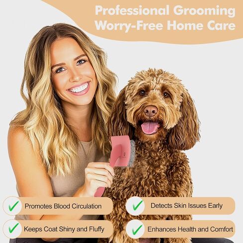 Doodles Dog Slicker Brush for Grooming Pet Hair - Best Brushes for Poodle & Golden Doodle - Long Haired Brush for Dogs - Goldendoodle Long Pin Brush for Dematting - Cream White (Large) in Saudi Arabia