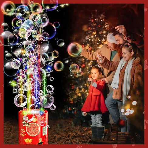 Fireworks Bubble Machine (13 Holes) with Dazzling RGB LED Lights, Automatic Sparklers Bubbles Toy, Bubble Blower for Kids Toddlers, Party Birthday Wedding Christmas Chinese New Year Decorations in Saudi Arabia