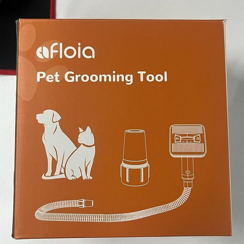 Afloia Innovative Pet Grooming Kit: Dog Brush Vacuum Attachment, Cat Brush with 1-1.5" Hoses Diameter Universal Adapter, Compatible with Most Round Vacuum Cleaners like Bissell, Eureka etc., Orange in Kuwait