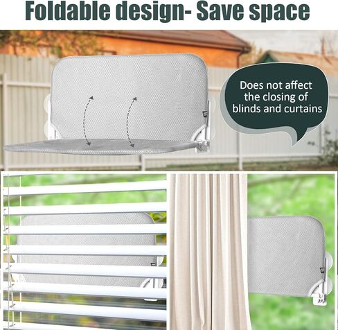 Sunhoo Cat Window Hammock Perch Cordless Perches Window Sill Seat Bed Foldable Stable Lounger Upgraded Suction Cup Easy Assembly Indoor Cats Kitty Shelf Hold Up to 55lbs (Light Gray, M) in Kuwait