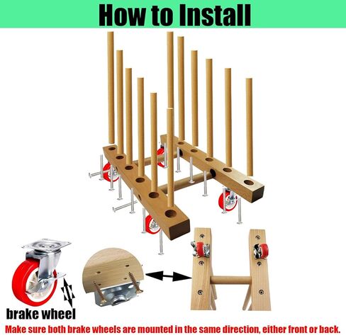 Artwork Storage Rack with Brake Caster Wheels,Art Drying Rack, Canvas Storage Rack,Wood Storage Stand for Drawing Board, Prints, Perfect for Studios,Galleries, Museums, Art Venues (12in) in Saudi Arabia