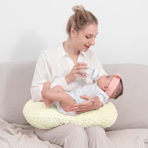 غطاء وسادة للرضاعة الطبيعية أغطية وسائد للرضاعة الطبيعية | غطاء منقط من القطيفة (وردي فاتح) in Kuwait