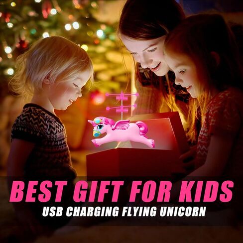 Unicorn Remote Control Helicopter, Flying Unicorn Toys for Girls Age 6-8 9-14 Years and Up, Rechargeable 2 Channel Rc Helicopter Mini Drone Flying Toy with LED Lights for Kids Indoors Birthday Gift in Saudi Arabia