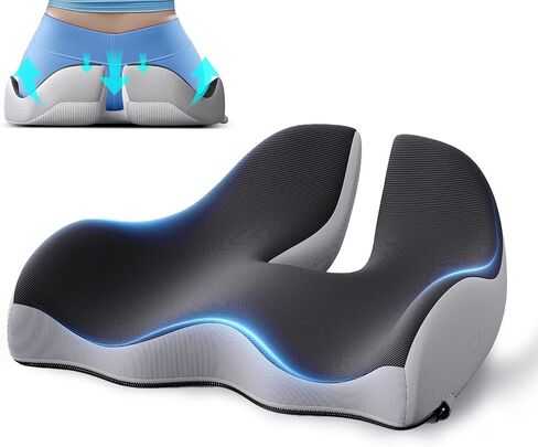 Benazcap X Large Memory Seat Cushion for Office Chair Ergonomic Cushions Pad Pillow for Pressure Relief Sciatica & Pain Relief Memory Foam for Long Sitting for Gaming Chair and Car Seat Black in Saudi Arabia