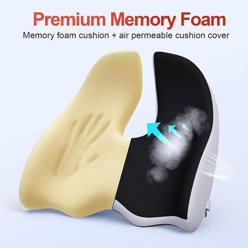 Benazcap X Large Memory Seat Cushion for Office Chair Ergonomic Cushions Pad Pillow for Pressure Relief Sciatica & Pain Relief Memory Foam for Long Sitting for Gaming Chair and Car Seat Black in Saudi Arabia