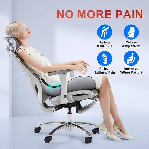 Benazcap X Large Memory Seat Cushion for Office Chair Ergonomic Cushions Pad Pillow for Pressure Relief Sciatica & Pain Relief Memory Foam for Long Sitting for Gaming Chair and Car Seat Black in Saudi Arabia