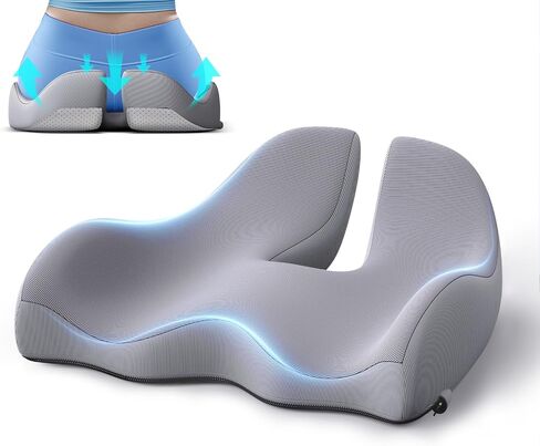 Benazcap X Large Memory Seat Cushion for Office Chair Ergonomic Cushions Pad Pillow for Pressure Relief Sciatica & Pain Relief Memory Foam for Long Sitting for Gaming Chair and Car Seat Black in Saudi Arabia