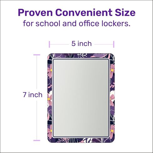 Locker Mirror Magnetic for School and Office, with Strong Magnetic Mirror for Locker, Magnetic Locker Mirror with Colorful Design, Reliable Stylish Locker Accessories, 1 Pack in Kuwait