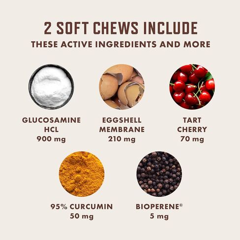 Rocco & Roxie Joint Supplement for Dogs, Glucosamine Hip and Joint Chews, Dog Joint Supplement Large & Small Breed, Senior Dog Vitamins to Support Mobility, Chondroitin, MSM, Health Supplies 60 ct in Kuwait