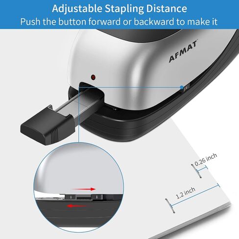 Electric Stapler, Automatic Stapler for Desk, Electric Stapler Desktop, AC or Battery Powered Stapler Heavy Duty, with Reload Reminder & Release Button, 25 Sheets Capacity, Silver in Saudi Arabia