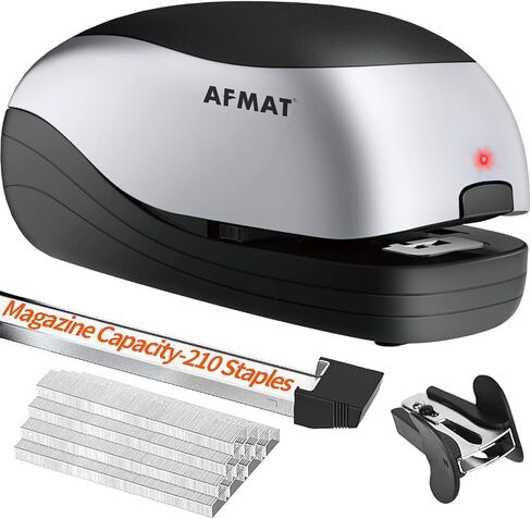 Electric Stapler, Automatic Stapler for Desk, Electric Stapler Desktop, AC or Battery Powered Stapler Heavy Duty, with Reload Reminder & Release Button, 25 Sheets Capacity, Silver in Saudi Arabia