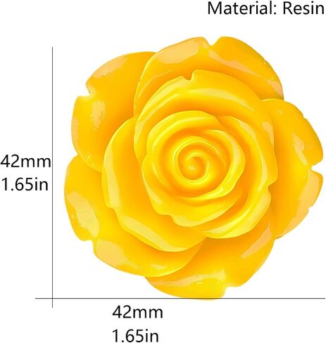 Large Rose Flower Brooch - Elegant Flower Pin for Your Outfit (yellow) in Saudi Arabia