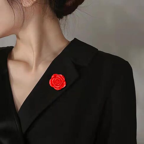 Large Rose Flower Brooch - Elegant Flower Pin for Your Outfit (yellow) in Saudi Arabia