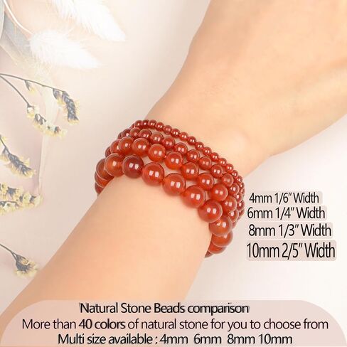 LPBeads اليدوية الأحجار الكريمة الطبيعية تمتد مطاطا سوار شفاء كريستال حجر مستدير الخرز مجوهرات هدايا للنساء الرجال in Saudi Arabia