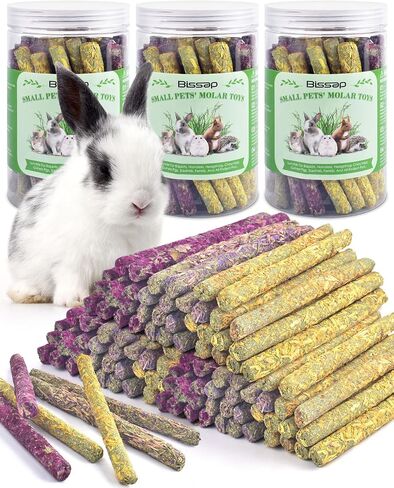 Bissap 36PCS Rabbit Chew Sticks, Mixed Natural Flower Rose Chrysanthemum and Forget-me-not Chew Toys Treats for Rabbit Bunny Chinchilla Guinea Pig Hamster and Other Small Animals Molar Snacks in Kuwait