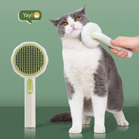 Cat Brush Dog Brush with Release Button for Shedding, Self Cleaning Cat Comb Hair Brush for Indoor Cats, Dog Deshedding Brush Grooming Kit, Pet Supplies Hair Remover Tool in Saudi Arabia