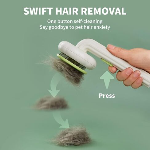 Cat Brush Dog Brush with Release Button for Shedding, Self Cleaning Cat Comb Hair Brush for Indoor Cats, Dog Deshedding Brush Grooming Kit, Pet Supplies Hair Remover Tool in Saudi Arabia