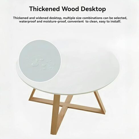 2Pcs Mid-Century Coffee Table Round, Easy Assembly Minimalist Nesting Table Set of2, Natural Wood Tea Table for Livingroom, Office,Balcony,Yard.Separately Use as Side Table Center Table in Saudi Arabia