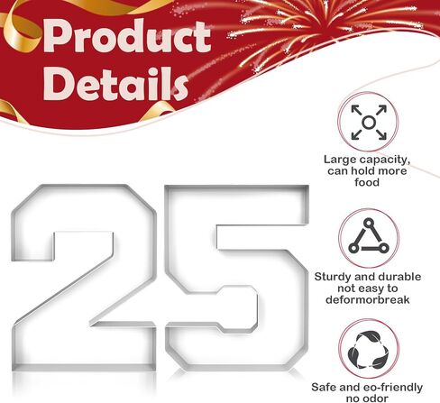 2 Pcs Cardboard Numbers Fillable, 12'' Paper Mache Numbers, Number Trays for Food Cupcake Chocolate Candy, Number Boxes for Charcuterie Birthday Anniversary Party Decoration(25) in Saudi Arabia