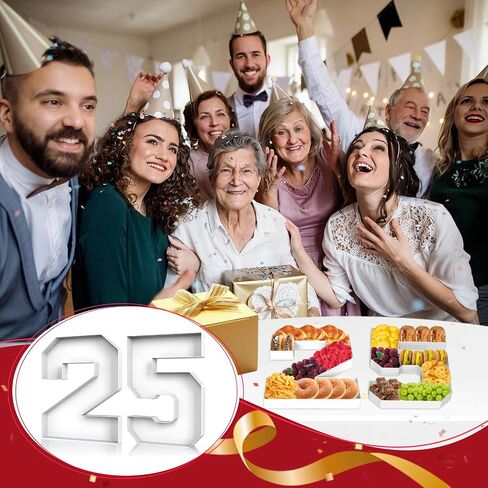 2 Pcs Cardboard Numbers Fillable, 12'' Paper Mache Numbers, Number Trays for Food Cupcake Chocolate Candy, Number Boxes for Charcuterie Birthday Anniversary Party Decoration(25) in Saudi Arabia