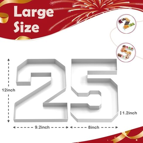 2 Pcs Cardboard Numbers Fillable, 12'' Paper Mache Numbers, Number Trays for Food Cupcake Chocolate Candy, Number Boxes for Charcuterie Birthday Anniversary Party Decoration(25) in Saudi Arabia