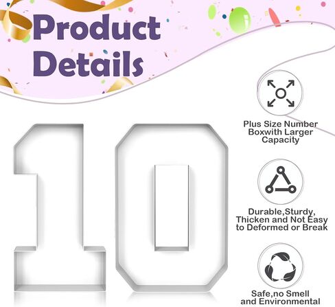 2 Pcs Cardboard Numbers Fillable, 12'' Paper Mache Numbers, Number Trays for Food Cupcake Chocolate Candy, Number Boxes for Charcuterie Birthday Anniversary Party Decoration(25) in Saudi Arabia