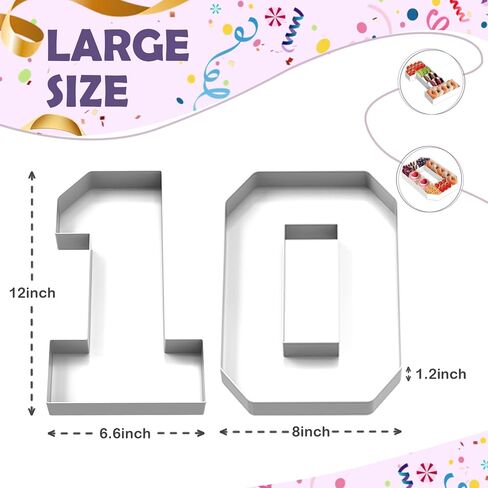 2 Pcs Cardboard Numbers Fillable, 12'' Paper Mache Numbers, Number Trays for Food Cupcake Chocolate Candy, Number Boxes for Charcuterie Birthday Anniversary Party Decoration(25) in Saudi Arabia
