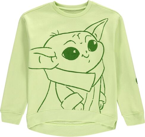 STAR WARS Girls Baby Yoda Crewneck Sweatshirt and Shorts Clothing Set- Little and Big Girl Sizes 4-16 in Saudi Arabia