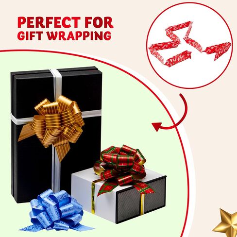 JOYIN 108 PCS Christmas Pull Bows with Ribbon 5" Wide for Gift Wrapping & Gift Tags, Boxing Day Decorations, Holiday Decor Present Wrapping in Saudi Arabia