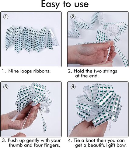 SIMISI RIBBON 24 Pcs Christmas Bows for Gift Wrapping Pull Bows and Ribbon for Presents, Gift Baskets in Saudi Arabia
