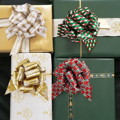 SIMISI RIBBON 24 Pcs Christmas Bows for Gift Wrapping Pull Bows and Ribbon for Presents, Gift Baskets in Saudi Arabia
