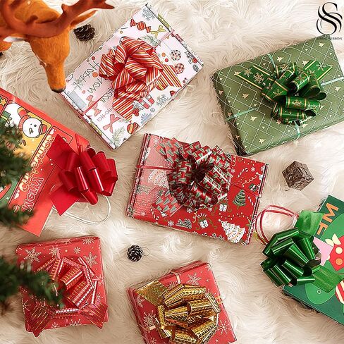 SIMISI RIBBON 24 Pcs Christmas Bows for Gift Wrapping Pull Bows and Ribbon for Presents, Gift Baskets in Saudi Arabia