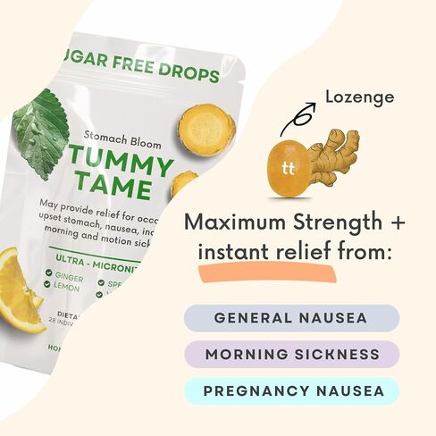Ginger for Nausea Relief, Organic Honey, Spearmint, Lemon w/Vitamin B6, Pregnancy Must Haves, Morning Sickness Relief. 28 Ct in Saudi Arabia