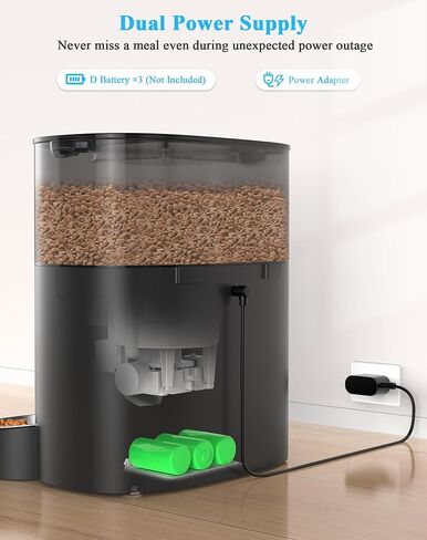 HoneyGuaridan 6L Automatic Cat Feeder for 2 Cats, 2.4G WiFi Enabled Smart Feed Automatic Pet Feeder for Cats & Dogs, Timed Pet Food Dispenser with Stainless Steel Bowl APP Control, 10s Voice Recorder in Saudi Arabia