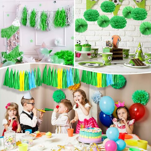 Naler 60 ورقة مناديل ورقية خضراء بالجملة لتغليف الهدايا مناديل ورقية فاخرة للديكور لحقائب الهدايا وأعياد الميلاد وحفلات الزفاف وعيد الفصح والديكور على شكل زهرة بوم بوم، 14x20 بوصة in Kuwait