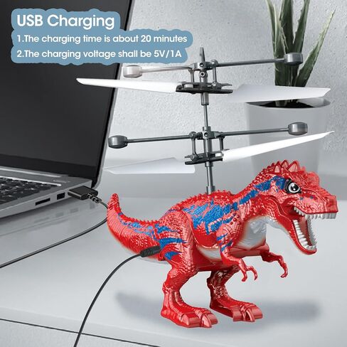Dinosaur Toys for 8-12 Year Old Boys, Flying Toy Ball Infrared Induction RC Flying Ball Cool Toy for Kids Boys Girls Light Helicopter Flying Drone Indoor Outdoor Games Christmas Birthday Gifts in Saudi Arabia