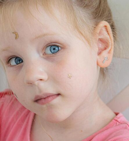 14K الذهب مطلي أقراط صغيرة للفتيات النساء هيبوالرجينيك الجراحية الصلب الغضروف شقة الظهر أقراط الفضة تشيكوسلوفاكيا الصليب اليدوية المسمار الخلفي أقراط الأزرار in Kuwait