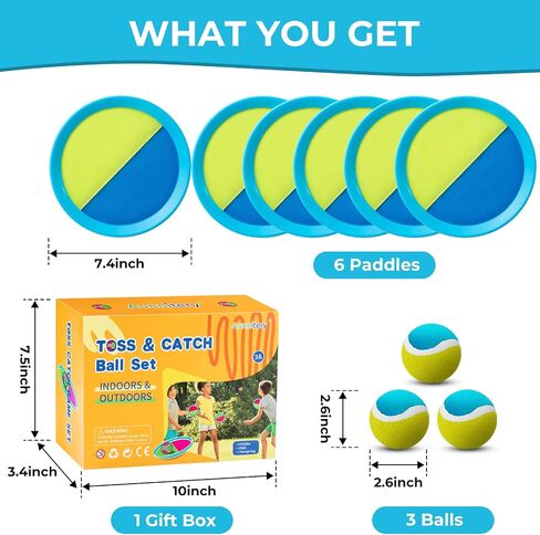 Kids Toys - Outdoor Games, Beach Toys, Toss and Catch Ball Set, Perfect Beach Games Sets Playground Sets for Backyards Easter Gifts for Kids in Kuwait