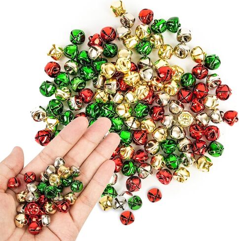 120Pcs Christmas Jingle Bells for Crafts 2/5 Inch,4 Color Mix Craft Bells DIY Bells for Christmas Pet Decorations Christmas Party Decorations and Home in Saudi Arabia