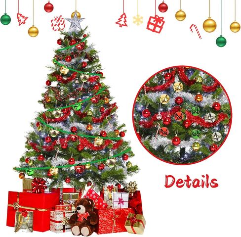 120Pcs Christmas Jingle Bells for Crafts 2/5 Inch,4 Color Mix Craft Bells DIY Bells for Christmas Pet Decorations Christmas Party Decorations and Home in Saudi Arabia