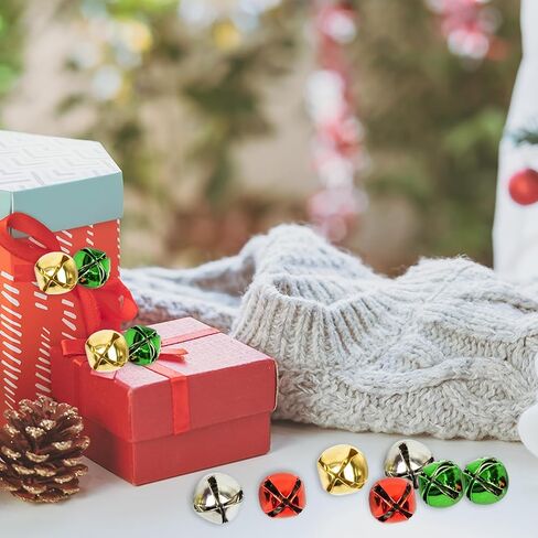 120Pcs Christmas Jingle Bells for Crafts 2/5 Inch,4 Color Mix Craft Bells DIY Bells for Christmas Pet Decorations Christmas Party Decorations and Home in Saudi Arabia