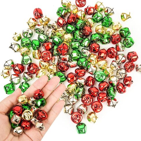 120Pcs Christmas Jingle Bells for Crafts 2/5 Inch,4 Color Mix Craft Bells DIY Bells for Christmas Pet Decorations Christmas Party Decorations and Home in Saudi Arabia