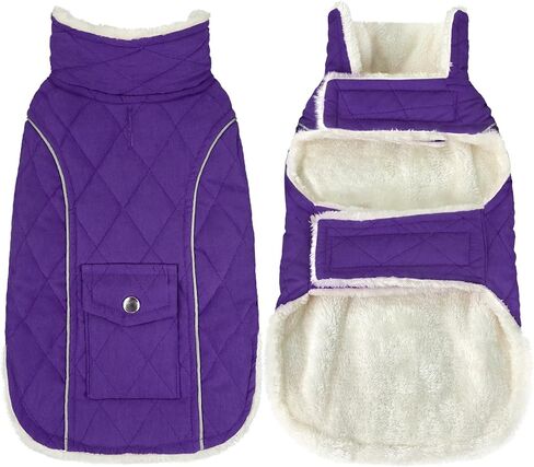 Malier Dog Winter Coat, Windproof Dog Cold Weather Coats with Real Pocket, Winter Dog Extra Warm Coat Dog Fleece Jacket Reflective Dog Clothes for Small Medium Large Dogs and Puppy (Red, Medium) in Kuwait