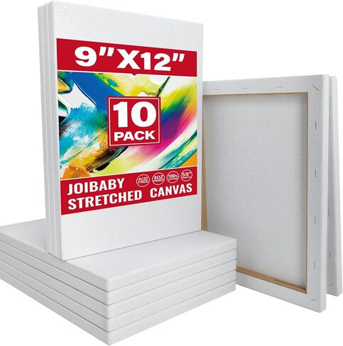 Stretched Canvas for Painting,10Pack 8X10 Inch Stretched White Blank Canvas,8 Oz Triple Primed 5/8" Profile Stretched Canvases,100% Cotton,Canvas for Painting, for Acrylics, Oils in Saudi Arabia