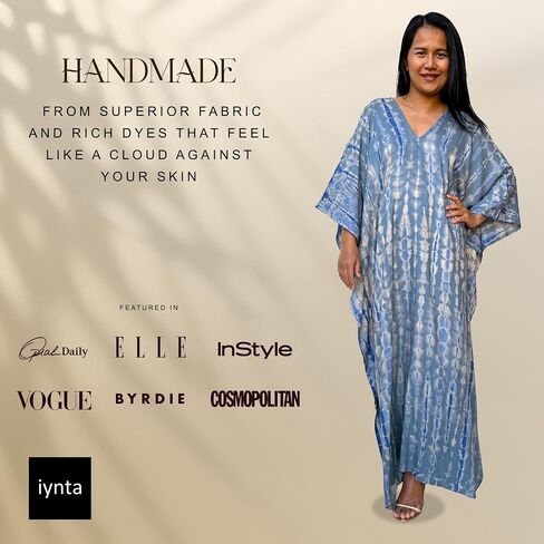 Plus Size Handmade Kaftan Dresses for Women - Tie-Dyed Oversized Dress, Swimsuit Coverup for Vacation and Night Out in Saudi Arabia