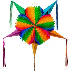 Mexican Piñata (X-Large 34 inches) - Rainbow Pinata - Authentic Handmade Foldable Large Pinata for Birthday Party - Piñatas para Cumpleaños - Mexican Pinata for Kids - Cinco de Mayo Pinata for Adults