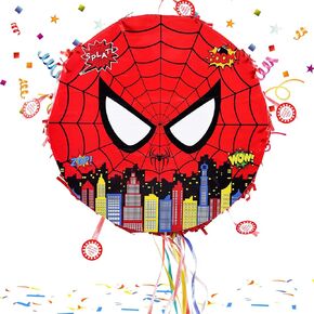 Spider Pinata, 13.7inch Mini Spider Piñata for Kids Spider Birthday Party Supplies
