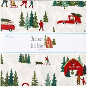 Sandy Gervais Christmas is in Town 10" Stacker 42 10-inch Squares Layer Cake Riley Blake 10-14740-42