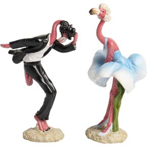 Wedding Centerpiece Table Decorations, Wedding Cake Topper Bride and Groom, Resin Flamingo Figurines Reception Decor
